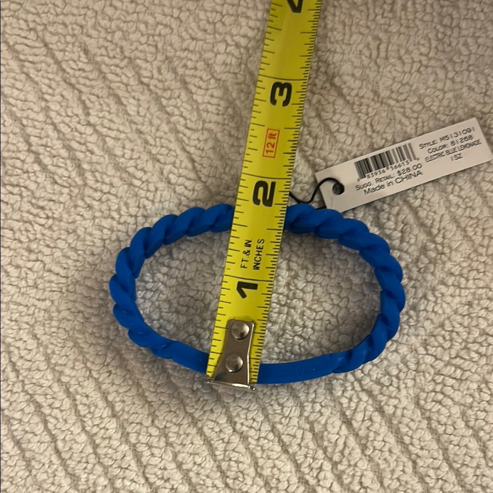 Marc by Marc Jacobs Electric Blue Silicone Bracelet One Size - Picture 6 of 8